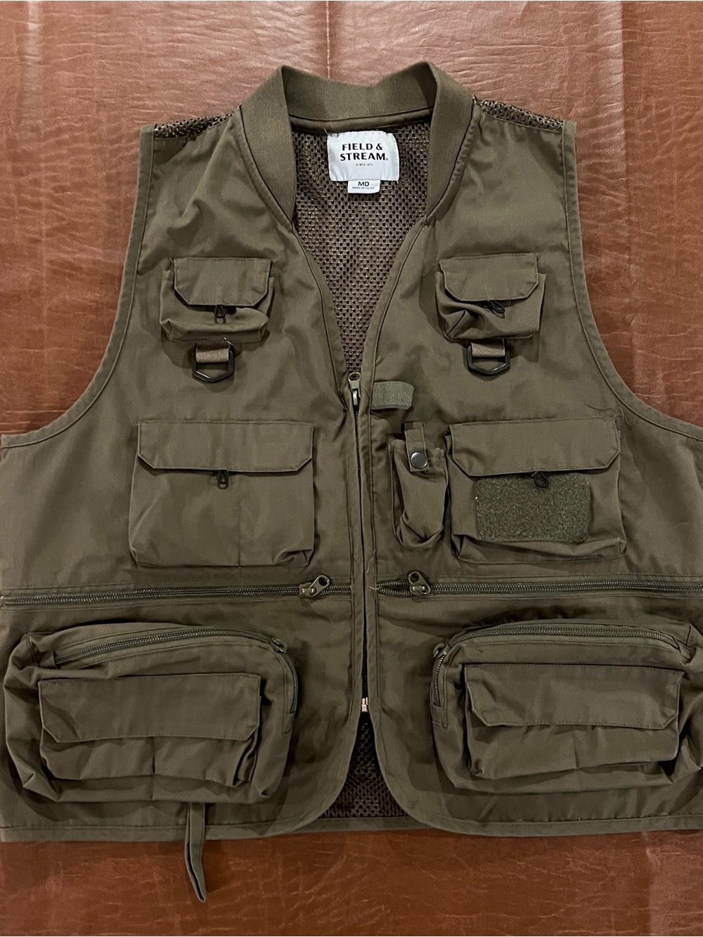 Field & Stream Men’s Fishing Wading Utility Vest Khaki Safari Photographer - Med